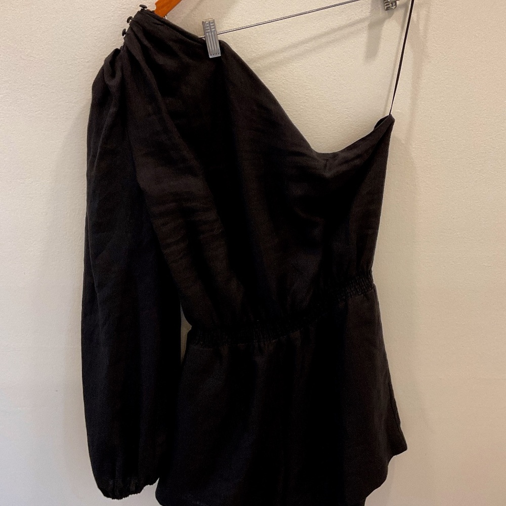 CAMI NYC—M, L—One-shoulder, elastic waist romper